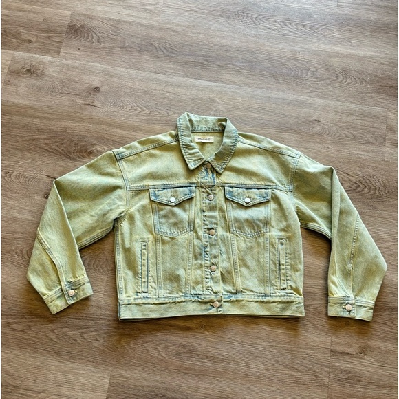NWOT Madewell Oversized Denim Crop Trucker Jacket - Picture 3 of 11